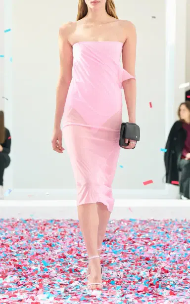 Courrèges Single-Sleeve Glass Jersey Dress | Thumbnail 6 Courrèges Single-Sleeve Glass Jersey Dress | Thumbnail 6