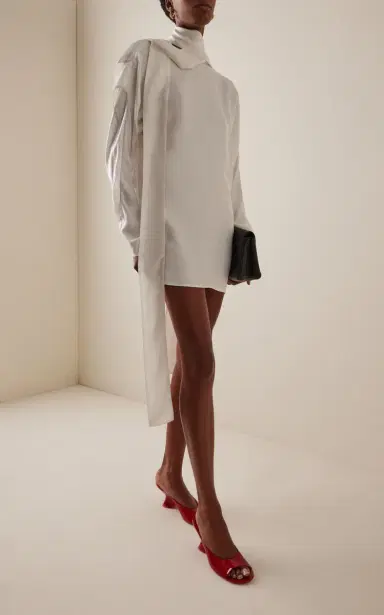 Ferragamo Scarf-Effect Twill Mini Dress | Thumbnail 2 Ferragamo Scarf-Effect Twill Mini Dress | Thumbnail 2