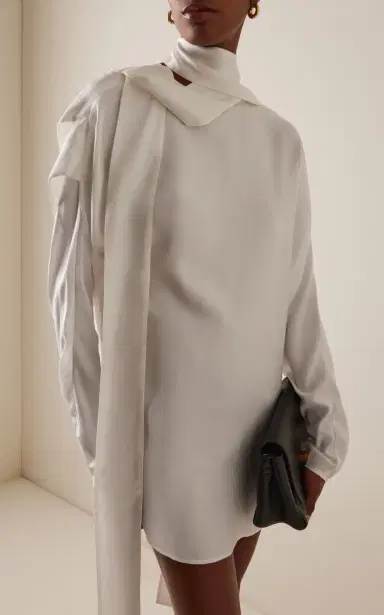 Ferragamo Scarf-Effect Twill Mini Dress | Thumbnail 3 Ferragamo Scarf-Effect Twill Mini Dress | Thumbnail 3