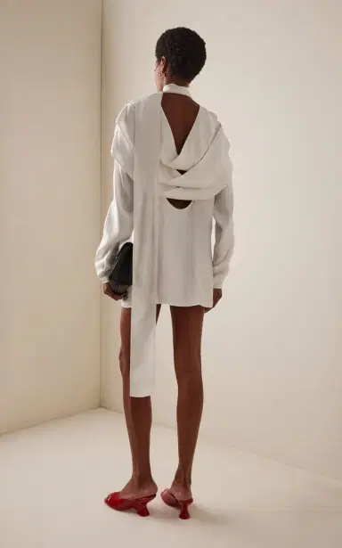Ferragamo Scarf-Effect Twill Mini Dress | Thumbnail 4 Ferragamo Scarf-Effect Twill Mini Dress | Thumbnail 4