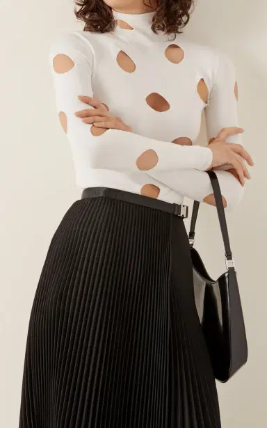 Prada Distressed Jersey Turtleneck Top | Thumbnail 3 Prada Distressed Jersey Turtleneck Top | Thumbnail 3