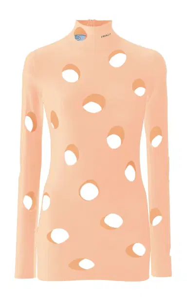 Prada Distressed Jersey Turtleneck Top | Thumbnail 10 Prada Distressed Jersey Turtleneck Top | Thumbnail 10
