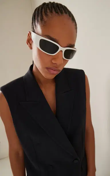 Prada Symbole Mask-Frame Acetate Sunglasses | Thumbnail 3 Prada Symbole Mask-Frame Acetate Sunglasses | Thumbnail 3