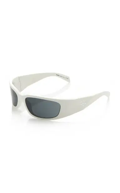 Prada Symbole Mask-Frame Acetate Sunglasses | Thumbnail 4 Prada Symbole Mask-Frame Acetate Sunglasses | Thumbnail 4