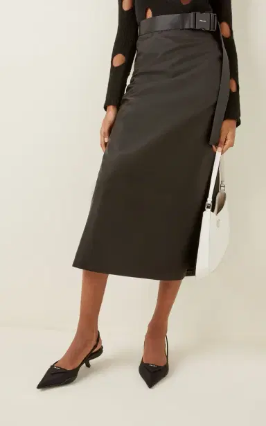 Prada Belted Gabardine Midi Skirt | Thumbnail 2 Prada Belted Gabardine Midi Skirt | Thumbnail 2