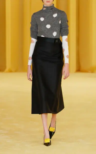 Prada Belted Gabardine Midi Skirt | Thumbnail 5 Prada Belted Gabardine Midi Skirt | Thumbnail 5