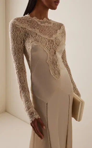 Isabel Marant Dolores Lace-Inset Silk Satin Maxi Dress | Thumbnail 7 Isabel Marant Dolores Lace-Inset Silk Satin Maxi Dress | Thumbnail 7