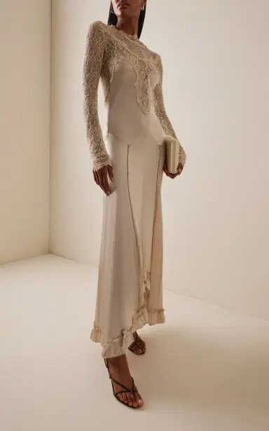 Isabel Marant Dolores Lace-Inset Silk Satin Maxi Dress | Thumbnail 10 Isabel Marant Dolores Lace-Inset Silk Satin Maxi Dress | Thumbnail 10