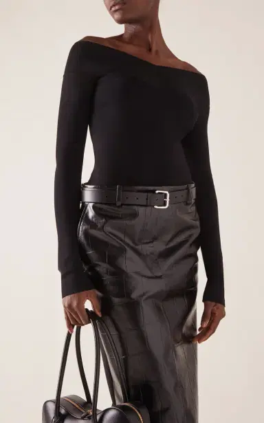 Stella McCartney Compact Knit Off-The-Shoulder Top | Thumbnail 2 Stella McCartney Compact Knit Off-The-Shoulder Top | Thumbnail 2