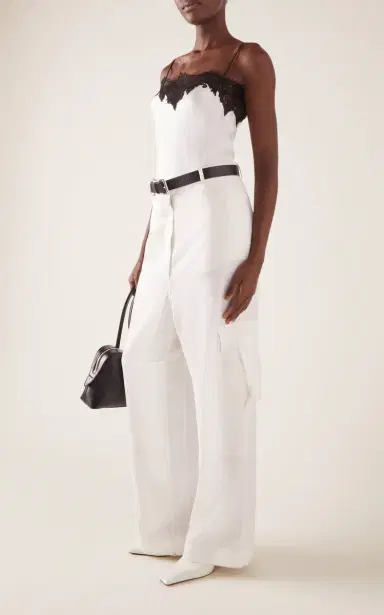 Stella McCartney Mixed Poplin Satin Trouser | Thumbnail 2 Stella McCartney Mixed Poplin Satin Trouser | Thumbnail 2