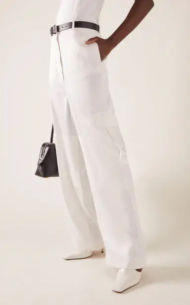 Stella McCartney Mixed Poplin Satin Trouser | Thumbnail 3 Stella McCartney Mixed Poplin Satin Trouser | Thumbnail 3
