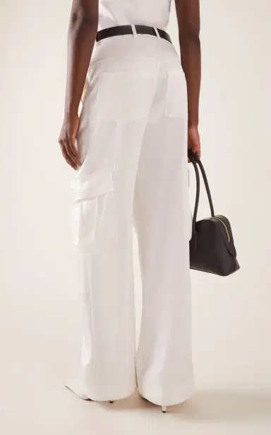Stella McCartney Mixed Poplin Satin Trouser | Thumbnail 4 Stella McCartney Mixed Poplin Satin Trouser | Thumbnail 4