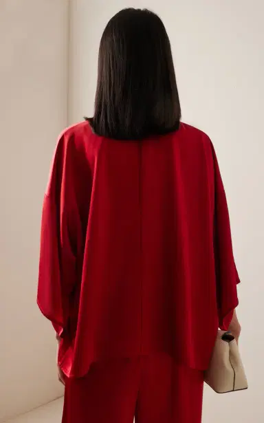 By Malene Birger Cicie Oversized Satin Top | Thumbnail 4 By Malene Birger Cicie Oversized Satin Top | Thumbnail 4
