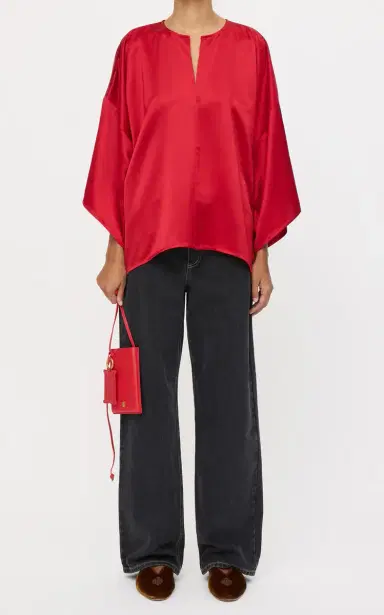By Malene Birger Cicie Oversized Satin Top | Thumbnail 5 By Malene Birger Cicie Oversized Satin Top | Thumbnail 5