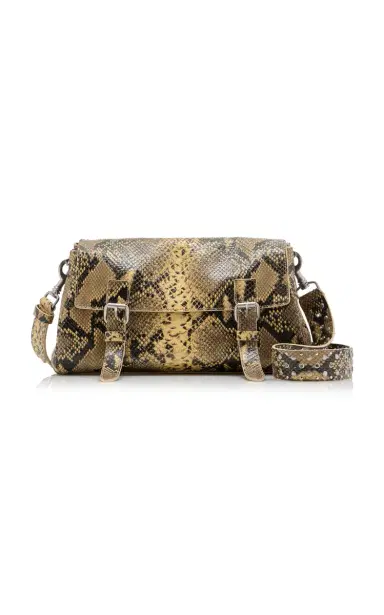 Dries Van Noten Python-Effect Leather Satchel Bag | Thumbnail 1 Dries Van Noten Python-Effect Leather Satchel Bag | Thumbnail 1