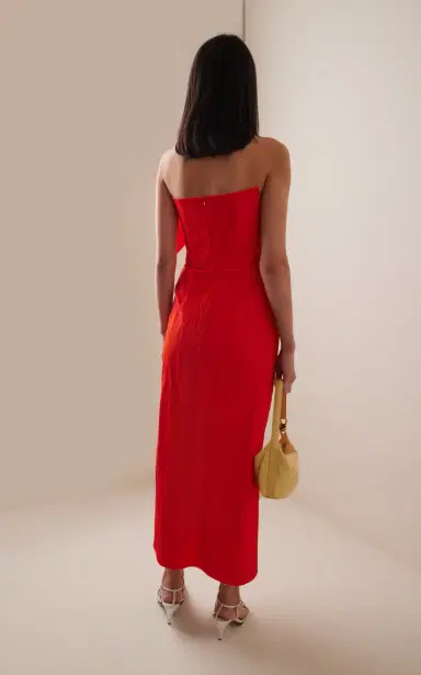 Rosie Assoulin Flap Over Cotton-Blend Midi Dress - Orange | Thumbnail 4 Rosie Assoulin Flap Over Cotton-Blend Midi Dress - Orange | Thumbnail 4