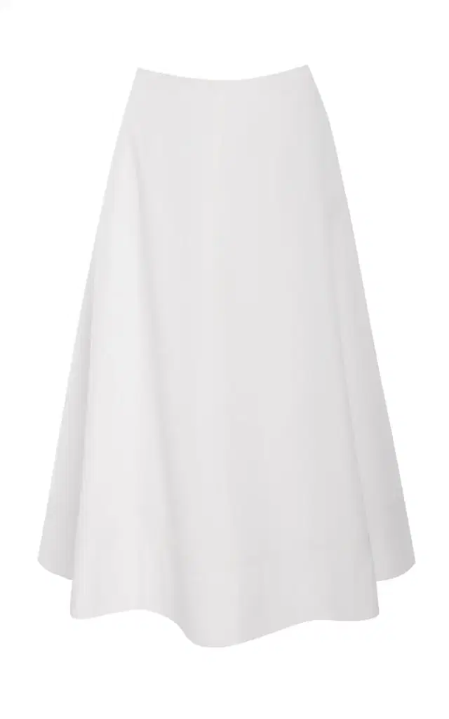 Brandon Maxwell The Knox Low-Rise Cotton Poplin Midi Skirt