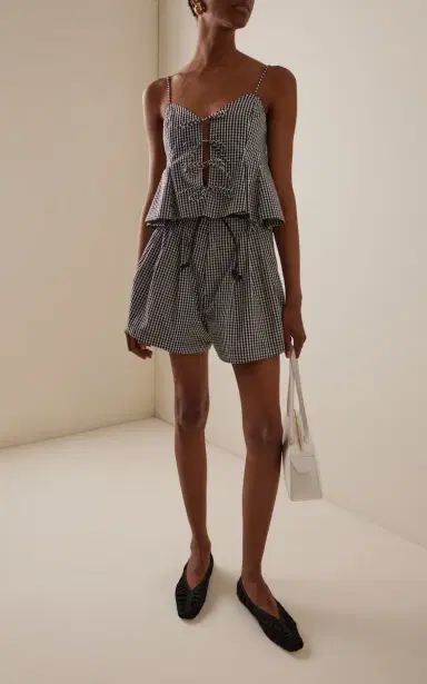 Sea Neci Belted Gingham Cotton Shorts | Thumbnail 2 Sea Neci Belted Gingham Cotton Shorts | Thumbnail 2