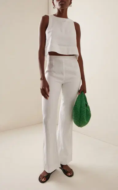 Posse Exclusive Tia High-Waisted Linen Flared-Leg Pants | Thumbnail 2 Posse Exclusive Tia High-Waisted Linen Flared-Leg Pants | Thumbnail 2