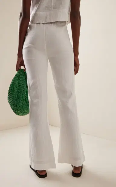 Posse Exclusive Tia High-Waisted Linen Flared-Leg Pants | Thumbnail 4 Posse Exclusive Tia High-Waisted Linen Flared-Leg Pants | Thumbnail 4