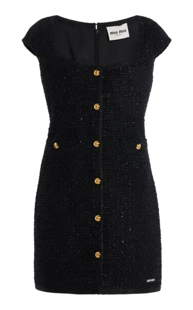 Miu Miu Lamé-Bouclé Tweed Mini Dress | Thumbnail 1 Miu Miu Lamé-Bouclé Tweed Mini Dress | Thumbnail 1