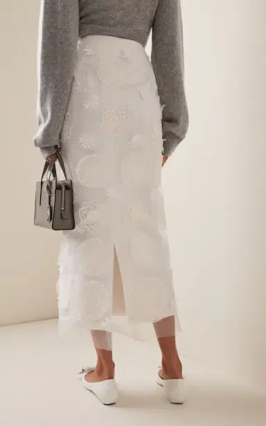 Prada Duchesse Embroidered Silk Midi Skirt | Thumbnail 4 Prada Duchesse Embroidered Silk Midi Skirt | Thumbnail 4