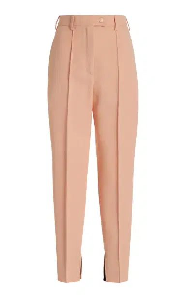 Prada High-Rise Stretch-Natté Wool Slim Pants | Thumbnail 1 Prada High-Rise Stretch-Natté Wool Slim Pants | Thumbnail 1