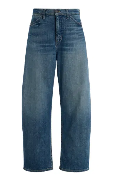 NILI LOTAN Tribeca Stretch Mid-Rise Barrel-Leg Jeans | Thumbnail 1 NILI LOTAN Tribeca Stretch Mid-Rise Barrel-Leg Jeans | Thumbnail 1