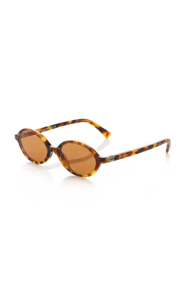 Miu Miu Regard Oval-Frame Acetate Sunglasses | Thumbnail 4 Miu Miu Regard Oval-Frame Acetate Sunglasses | Thumbnail 4