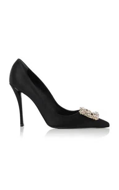 Roger Vivier Flower Embellished Satin Pumps | Thumbnail 5 Roger Vivier Flower Embellished Satin Pumps | Thumbnail 5
