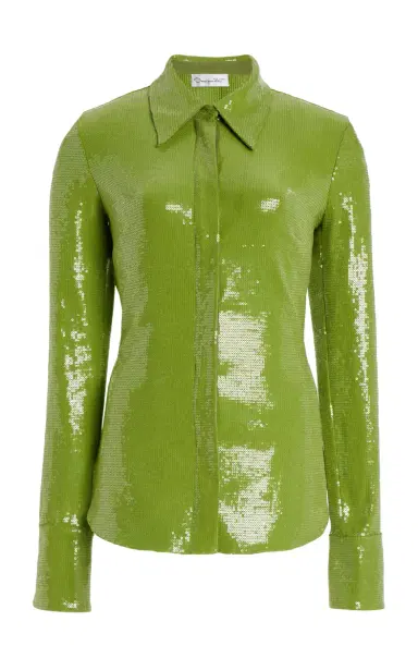 Oscar de la Renta Sequined Jersey Shirt | Thumbnail 1 Oscar de la Renta Sequined Jersey Shirt | Thumbnail 1