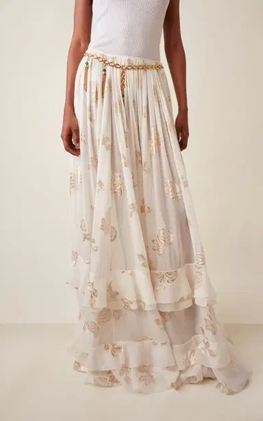 Chloé Metallic Silk Jacquard Maxi Skirt | Thumbnail 3 Chloé Metallic Silk Jacquard Maxi Skirt | Thumbnail 3
