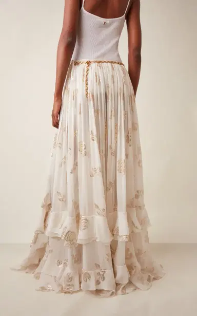 Chloé Metallic Silk Jacquard Maxi Skirt | Thumbnail 4 Chloé Metallic Silk Jacquard Maxi Skirt | Thumbnail 4
