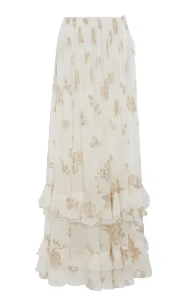 Chloé Metallic Silk Jacquard Maxi Skirt | Thumbnail 1 Chloé Metallic Silk Jacquard Maxi Skirt | Thumbnail 1