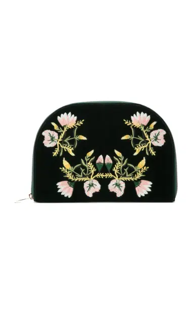 WOLF Zoe Embroidered Velvet Portfolio - Green | Thumbnail 1 WOLF Zoe Embroidered Velvet Portfolio - Green | Thumbnail 1