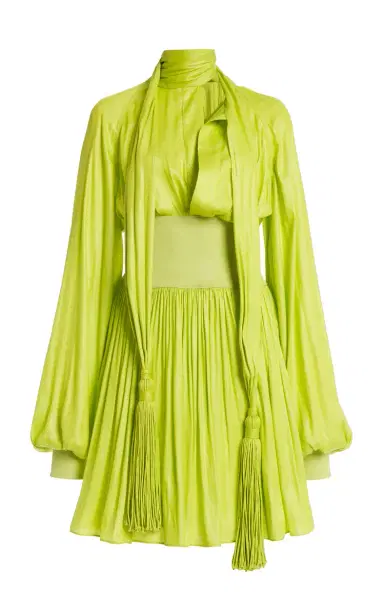 Bottega Veneta Tassel-Detailed Chintzed Mini Dress | Thumbnail 1 Bottega Veneta Tassel-Detailed Chintzed Mini Dress | Thumbnail 1