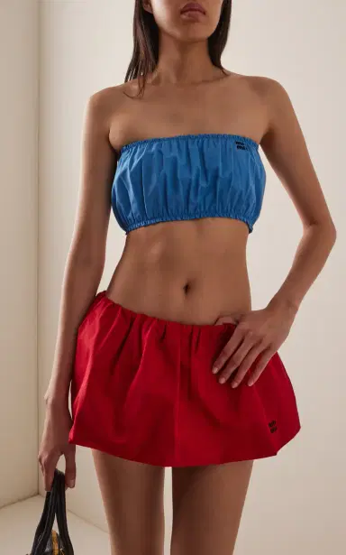 Miu Miu Cotton Bandeau Top | Thumbnail 4 Miu Miu Cotton Bandeau Top | Thumbnail 4