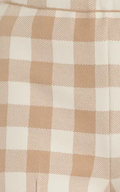 High Sport Kick Gingham Stretch-Cotton Knit Cropped Flared Pants | Thumbnail 5 High Sport Kick Gingham Stretch-Cotton Knit Cropped Flared Pants | Thumbnail 5