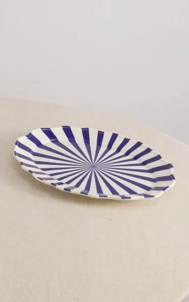 Maison Madison Mafalda Hand-Painted Ceramic Platter - Blue | Thumbnail 2 Maison Madison Mafalda Hand-Painted Ceramic Platter - Blue | Thumbnail 2