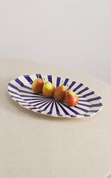 Maison Madison Mafalda Hand-Painted Ceramic Platter - Blue | Thumbnail 3 Maison Madison Mafalda Hand-Painted Ceramic Platter - Blue | Thumbnail 3