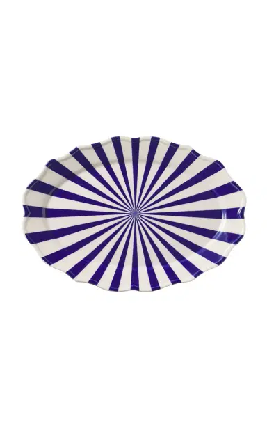 Maison Madison Mafalda Hand-Painted Ceramic Platter - Blue | Thumbnail 1 Maison Madison Mafalda Hand-Painted Ceramic Platter - Blue | Thumbnail 1