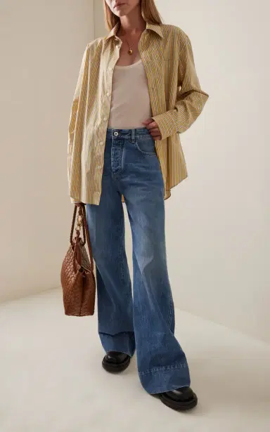 Bottega Veneta Rigid High-Rise Palazzo Jeans | Thumbnail 2 Bottega Veneta Rigid High-Rise Palazzo Jeans | Thumbnail 2