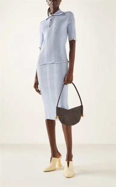 Bottega Veneta Ribbed Cotton Polo Shirt | Thumbnail 3 Bottega Veneta Ribbed Cotton Polo Shirt | Thumbnail 3