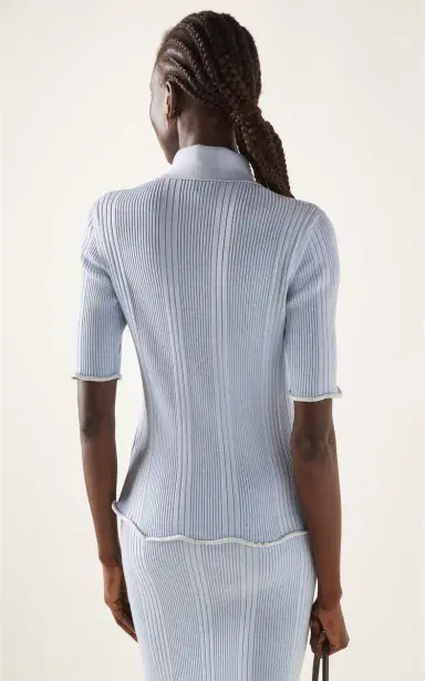 Bottega Veneta Ribbed Cotton Polo Shirt | Thumbnail 4 Bottega Veneta Ribbed Cotton Polo Shirt | Thumbnail 4