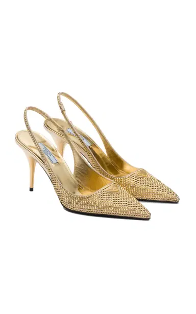 Prada Crystal-Embellished Satin Slingback Pumps | Thumbnail 3 Prada Crystal-Embellished Satin Slingback Pumps | Thumbnail 3