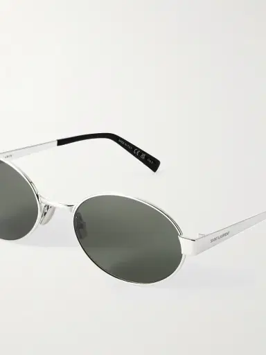 Saint Laurent Oval-Frame Silver-Tone Sunglasses - Men | Thumbnail 3 Saint Laurent Oval-Frame Silver-Tone Sunglasses - Men | Thumbnail 3