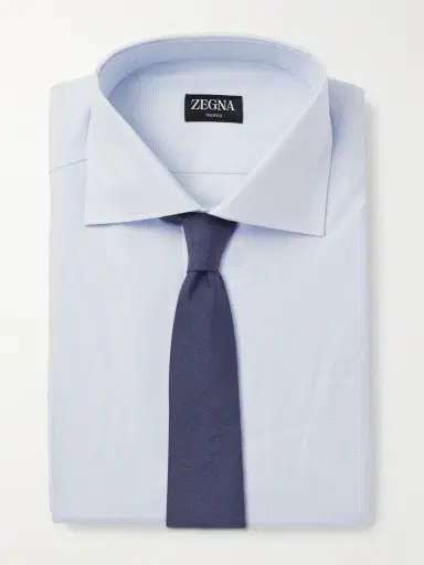 Zegna Cutaway-Collar Checked Cotton-Poplin Shirt - Men | Thumbnail 4 Zegna Cutaway-Collar Checked Cotton-Poplin Shirt - Men | Thumbnail 4