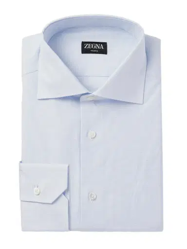 Zegna Cutaway-Collar Checked Cotton-Poplin Shirt - Men | Thumbnail 1 Zegna Cutaway-Collar Checked Cotton-Poplin Shirt - Men | Thumbnail 1