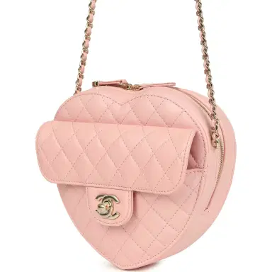 Chanel Chanel CC In Love Large Heart Bag with Chain Light Pink Lambskin Light Gold Hardware | Thumbnail 5 Chanel Chanel CC In Love Large Heart Bag with Chain Light Pink Lambskin Light Gold Hardware | Thumbnail 5
