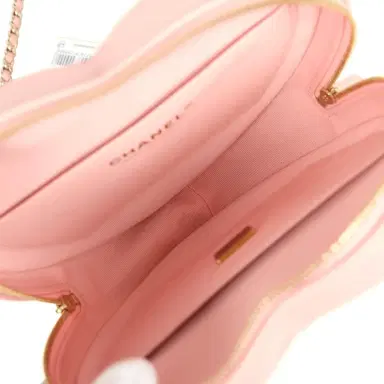 Chanel Chanel CC In Love Large Heart Bag with Chain Light Pink Lambskin Light Gold Hardware | Thumbnail 8 Chanel Chanel CC In Love Large Heart Bag with Chain Light Pink Lambskin Light Gold Hardware | Thumbnail 8